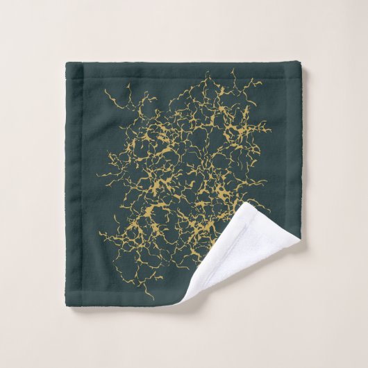 Emerald Green Gold Modern Abstract Bad Handdoek (Wasdoekje)