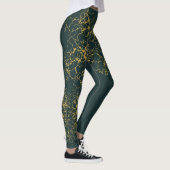 Emerald Green Gold Modern Abstract Leggings (Rechts)