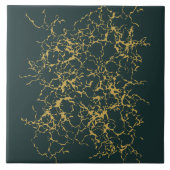 Emerald Green Gold Modern Abstract Tegeltje (Voorkant)