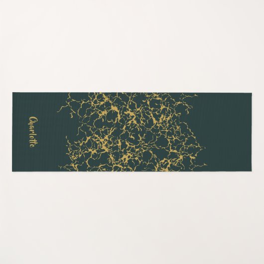 Emerald Green Gold Modern Abstract Yogamat (Voorkant (horizontaal))