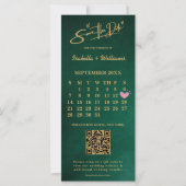 Emerald Green & Gold Modern Elegant Save the Date (Voorkant)