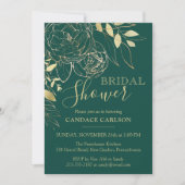 Emerald Green & Gold Modern Floral Vrijgezellenfee Kaart (Voorkant)