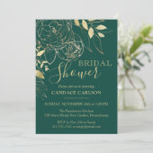 Emerald Green & Gold Modern Floral Vrijgezellenfee Kaart (Staand voorkant)