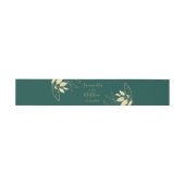 Emerald Green & Gold Modern Foliage Wedding Uitnodigingen Wikkel (Vlak)