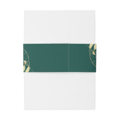 Emerald Green & Gold Modern Foliage Wedding Uitnodigingen Wikkel (Achterkant Voorbeeld)