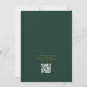Emerald Green Gold Moderne Typografie RSVP Huwelij Kaart (Achterkant)
