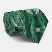 Emerald Green Gold Neck Tie Stropdas (Opgerold)