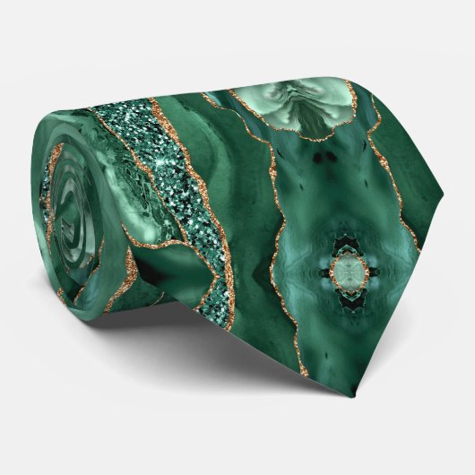 Emerald Green Gold Neck Tie Stropdas (Opgerold)