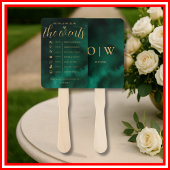 Emerald Green Gold Orde van Evenementen Wedding Pr Handwaaier
