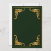 Emerald Green Gold Ornament Vrijgezellenfeest Kaart (Achterkant)