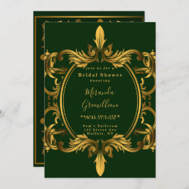 Emerald Green Gold Ornament Vrijgezellenfeest Kaart