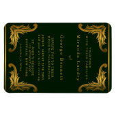 Emerald Green Gold Ornament Wedding Invitation Magneet (Horizontaal)