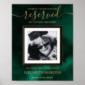 Emerald Green & Gold Overleden gereserveerde zitpl Poster (Voorkant)