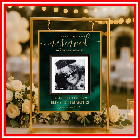 Emerald Green & Gold Overleden gereserveerde zitpl Poster