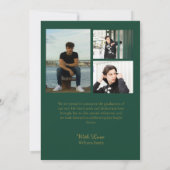 Emerald Green & Gold Photo Graduation announcement (Achterkant)
