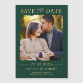 Emerald Green Gold Photo Save the Date Magnet (Voorkant)