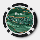 Emerald Green Gold Poker Chips met aangepaste naam (Achterkant)