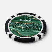 Emerald Green Gold Poker Chips met aangepaste naam (Enkel)