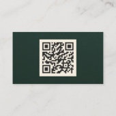 Emerald Green & Gold QR Code Visitekaartje (Achterkant)