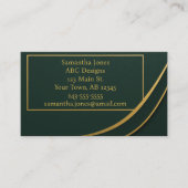 Emerald Green & Gold QR Code Visitekaartje (Voorkant)