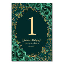 Emerald Green Gold Quinceanera