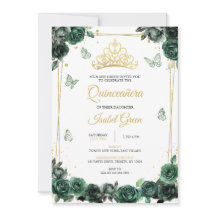 Emerald Green Gold Quinceañera