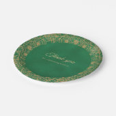 Emerald Green Gold Quinceañera Sweet 15 Papieren Bordje (Gekanteld)