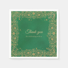 Emerald Green Gold Quinceañera Sweet 15 Servet