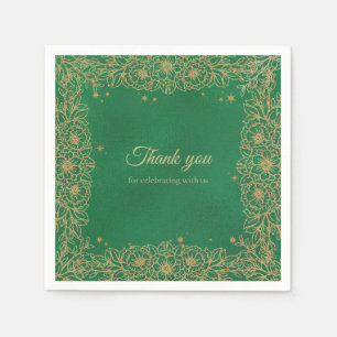 Emerald Green Gold Quinceañera Sweet 15 Servet