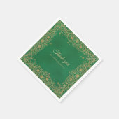 Emerald Green Gold Quinceañera Sweet 15 Servet