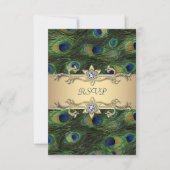 Emerald Green Gold Royal Indian Peacock RSVP (Voorkant)