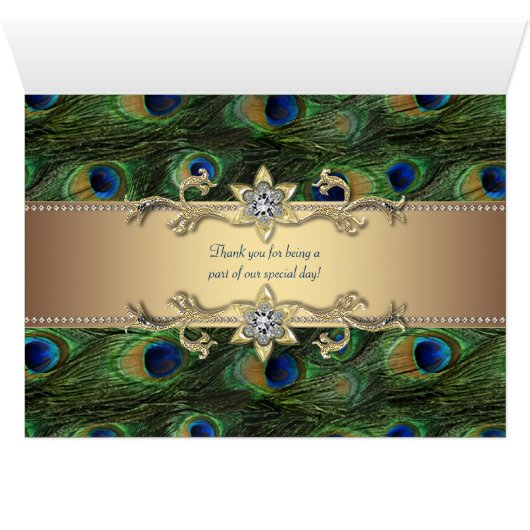Emerald Green Gold Royal Indian Peacock Wedding (Binnen Horizontaal (Onder))