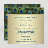 Emerald Green Gold Royal Indian Peacock Wedding Kaart (Voorkant / Achterkant)