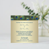 Emerald Green Gold Royal Indian Peacock Wedding Kaart (Staand voorkant)