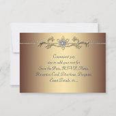 Emerald Green Gold Royal Indian Peacock Wedding Kaart (Achterkant)