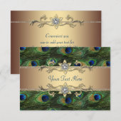 Emerald Green Gold Royal Indian Peacock Wedding Kaart (Voorkant / Achterkant)