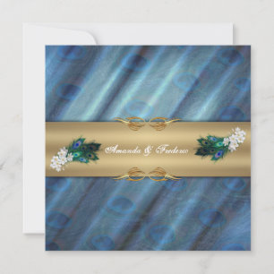 Emerald Green Gold Royal Indian Peacock Wedding Notitiekaartje