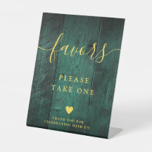 Emerald Green Gold Rustieke Boho Schuur Hout Favor