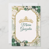 Emerald Green & Gold Sweet Sixteen Birthday Crown Kaart (Achterkant)