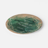 Emerald Green Gold Tan Waterverf Wedding Papieren Bordje (Gekanteld)