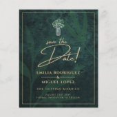 Emerald Green Gold Text Gypsophila Wedding Flyer (Voorkant)