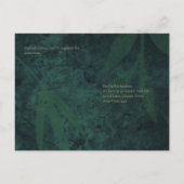 Emerald Green Gold Text Gypsophila Wedding RSVP Briefkaart (Achterkant)