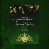 Emerald Green, Gold Tiara Quinceanera Kaart