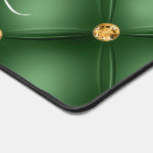 Emerald Green Gold Tuft Desk Mat met aangepaste na (Hoek)