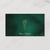 Emerald Green & Gold veroveren de liefde QR bruilo Informatiekaartje (Achterkant)