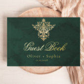 Emerald Green Gold Victoriaans  bruiloft Gastenboek
