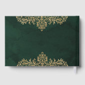 Emerald Green Gold Victoriaans bruiloft Gastenboek (Achterkant)