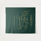 Emerald Green Gold Vrijgezellenfeest Foto Achtergr Wandkleed (Voorkant (horizontaal))