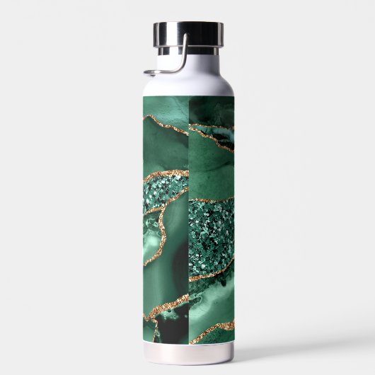 Emerald Green Gold Waterfles Custom Name (Rechts)