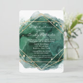 Emerald Green Gold Waterverf Vrijgezellenfeest Kaart (Staand voorkant)